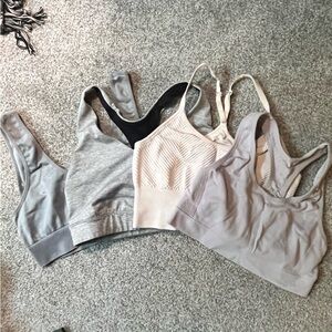 Set of Four Sports Bras in Neutral Tones, size S/M